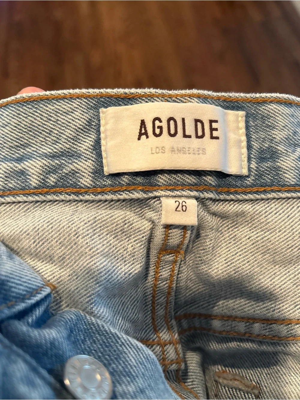 Agolde Parker Long Vintage Denim Shorts